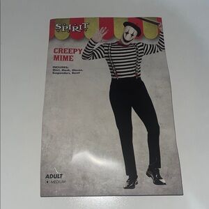 Spirit  Mime Costume no include gloves and mask M New